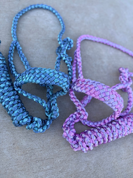 Quick Snap 2 Color Mule Tape Halter + Lead